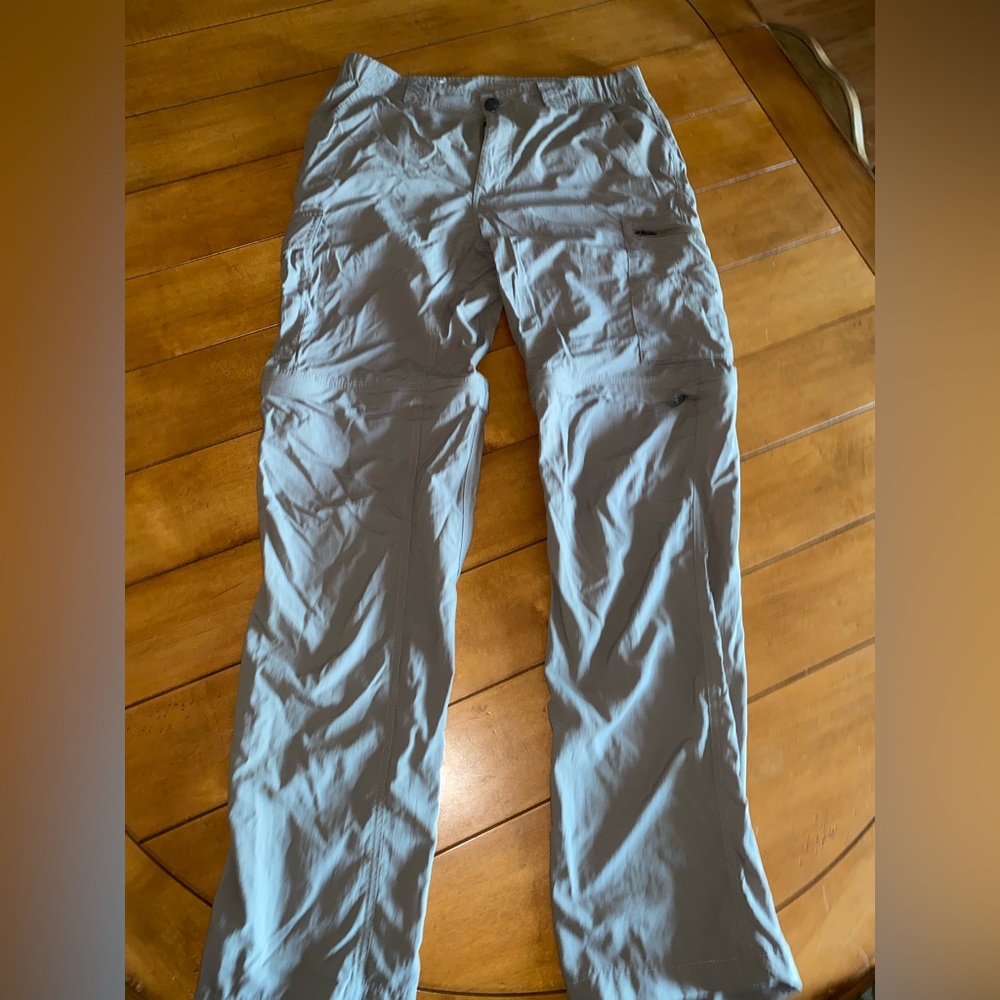 Sage green/khaki Columbia zip off cargo hiking pants.